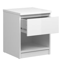 Thumbnail for Naia Bedside 1 Drawer 1 Shelf in White High Gloss