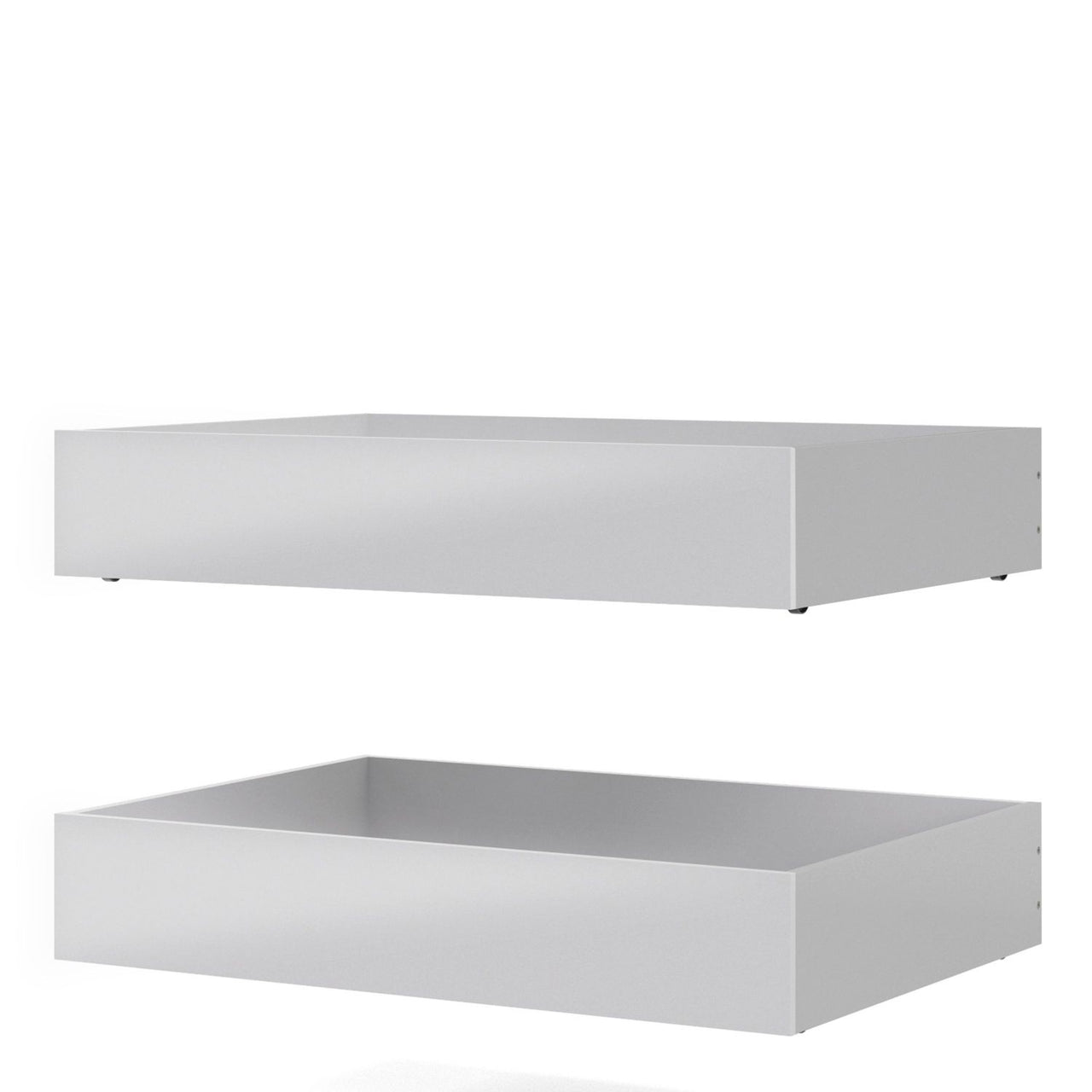 Set of 2 Underbed Drawers (for Single or Double beds) in White High Gloss