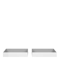 Thumbnail for Set of 2 Underbed Drawers (for Single or Double beds) in White High Gloss