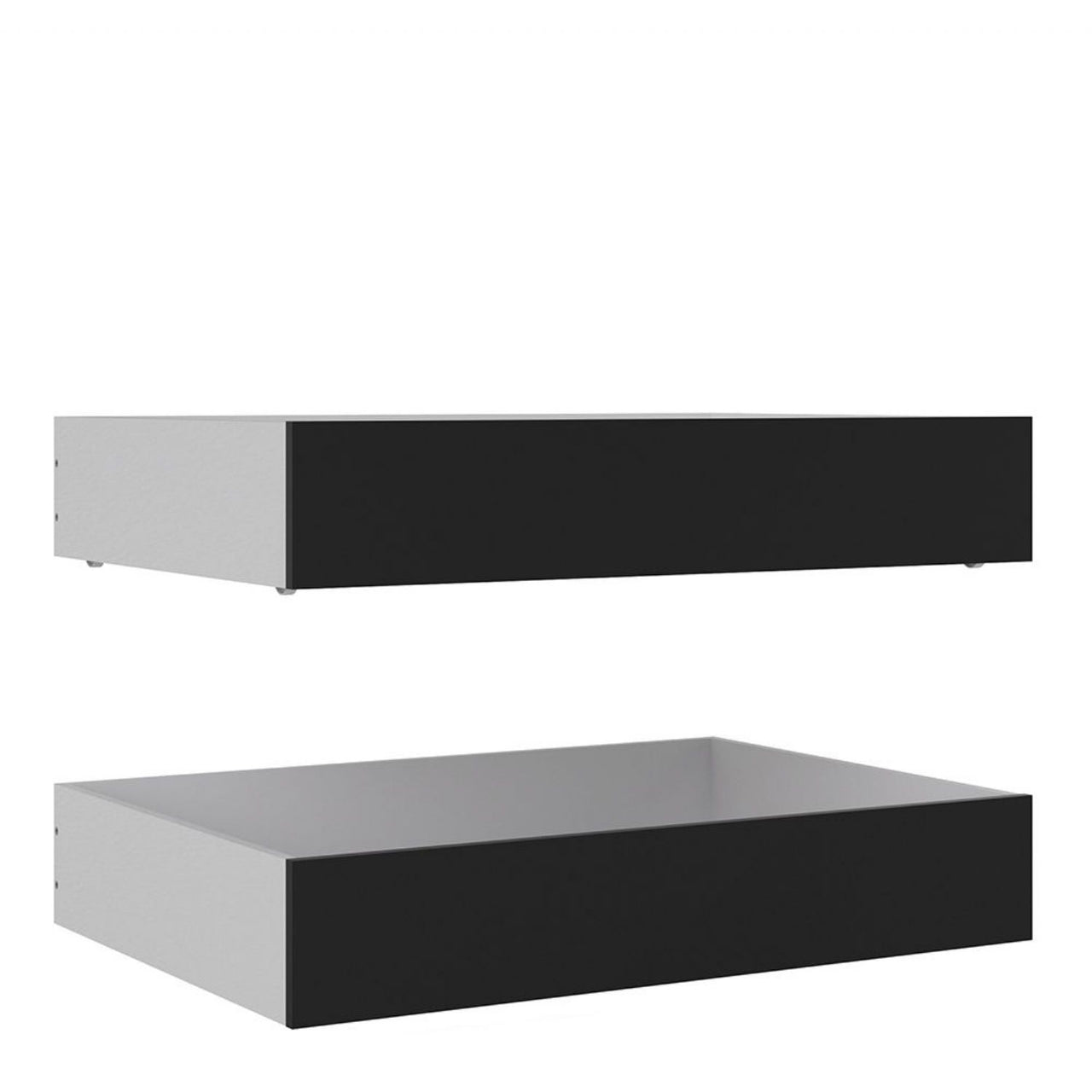 Set of 2 Underbed Drawers (for Single or Double beds) in Black Matt