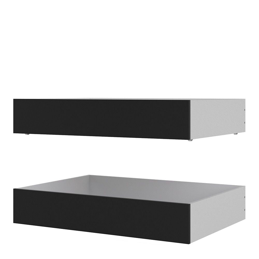 Set of 2 Underbed Drawers (for Single or Double beds) in Black Matt