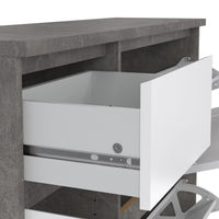 Thumbnail for Shoe Cabinet with 2 Shoe Compartments, 1 Door and 1 Drawer in Concrete and White High Gloss