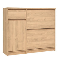 Thumbnail for Shoe Cabinet with 2 Shoe Compartments, 1 Door and 1 Drawer in Jackson Hickory Oak