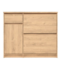 Thumbnail for Shoe Cabinet with 2 Shoe Compartments, 1 Door and 1 Drawer in Jackson Hickory Oak