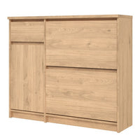 Thumbnail for Shoe Cabinet with 2 Shoe Compartments, 1 Door and 1 Drawer in Jackson Hickory Oak