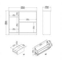 Thumbnail for Shoe Cabinet with 2 Shoe Compartments, 1 Door and 1 Drawer in Jackson Hickory Oak