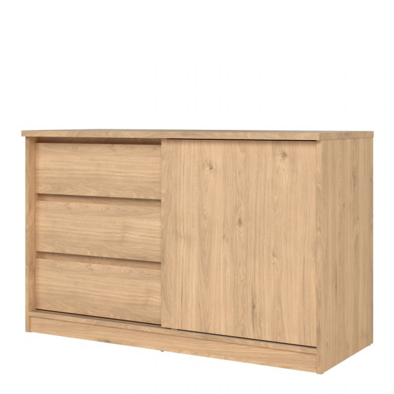 Storage Unit with 1 Sliding Door and 3 Drawers in Jackson Hickory Oak