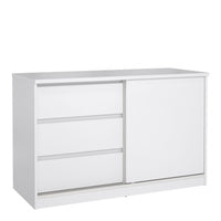 Thumbnail for Storage Unit with 1 Sliding Door and 3 Drawers in White High Gloss