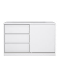 Thumbnail for Storage Unit with 1 Sliding Door and 3 Drawers in White High Gloss