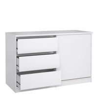 Thumbnail for Storage Unit with 1 Sliding Door and 3 Drawers in White High Gloss