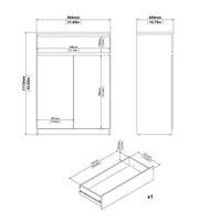 Thumbnail for Naia Shoe Cabinet with 2 Doors +1 Drawer in Jackson Hickory Oak and white