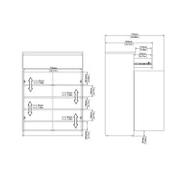 Thumbnail for Naia Shoe Cabinet with 2 Doors +1 Drawer in Jackson Hickory Oak and white