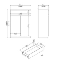 Thumbnail for Naia Shoe Cabinet with 2 Doors +1 Drawer in Jackson Hickory Oak and Black