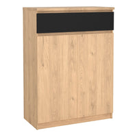 Thumbnail for Naia Shoe Cabinet with 2 Doors +1 Drawer in Jackson Hickory Oak and Black