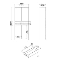 Thumbnail for Naia Shoe Cabinet with 4 Doors 1 Drawer in Jackson Hickory Oak and White