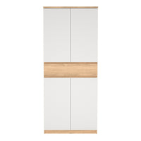 Thumbnail for Naia Shoe Cabinet with 4 Doors 1 Drawer in Jackson Hickory Oak and White