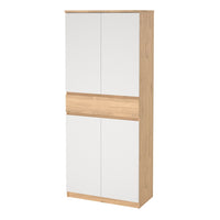 Thumbnail for Naia Shoe Cabinet with 4 Doors 1 Drawer in Jackson Hickory Oak and White