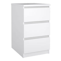 Thumbnail for Naia Package Bedside 3 Drawers + Chest of 5 Drawers + Wardrobe with 2 doors + 1 drawer in White High Gloss