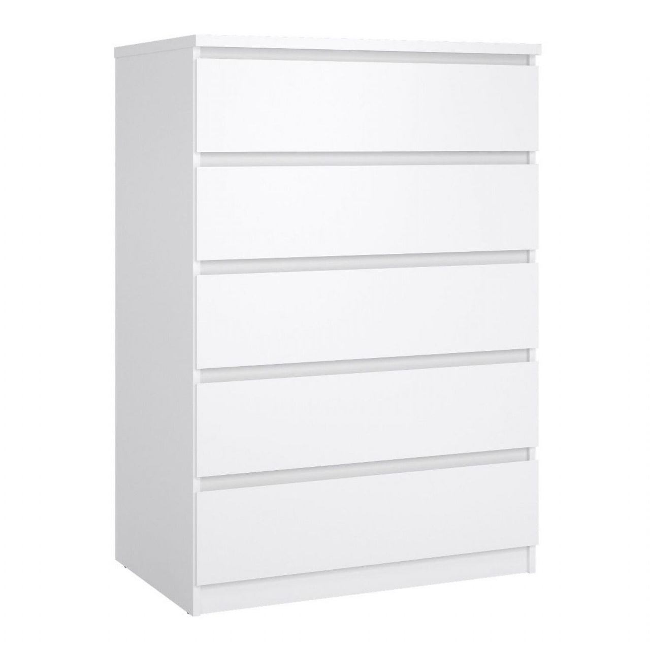 Naia Package Bedside 3 Drawers + Chest of 5 Drawers + Wardrobe with 2 doors + 1 drawer in White High Gloss