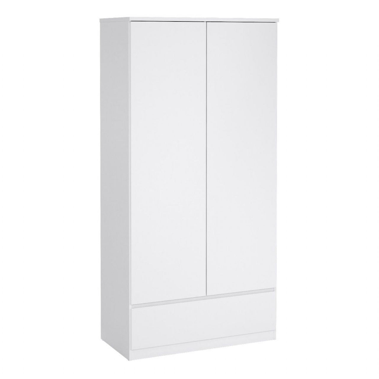 Naia Package Bedside 3 Drawers + Chest of 5 Drawers + Wardrobe with 2 doors + 1 drawer in White High Gloss