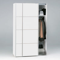 Thumbnail for Traditional Tall White Finish 2 Sliding Double Door Wardrobe