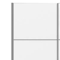 Thumbnail for Traditional Tall White Finish 2 Sliding Double Door Wardrobe