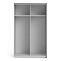 Thumbnail for Traditional Tall White Finish 2 Sliding Double Door Wardrobe