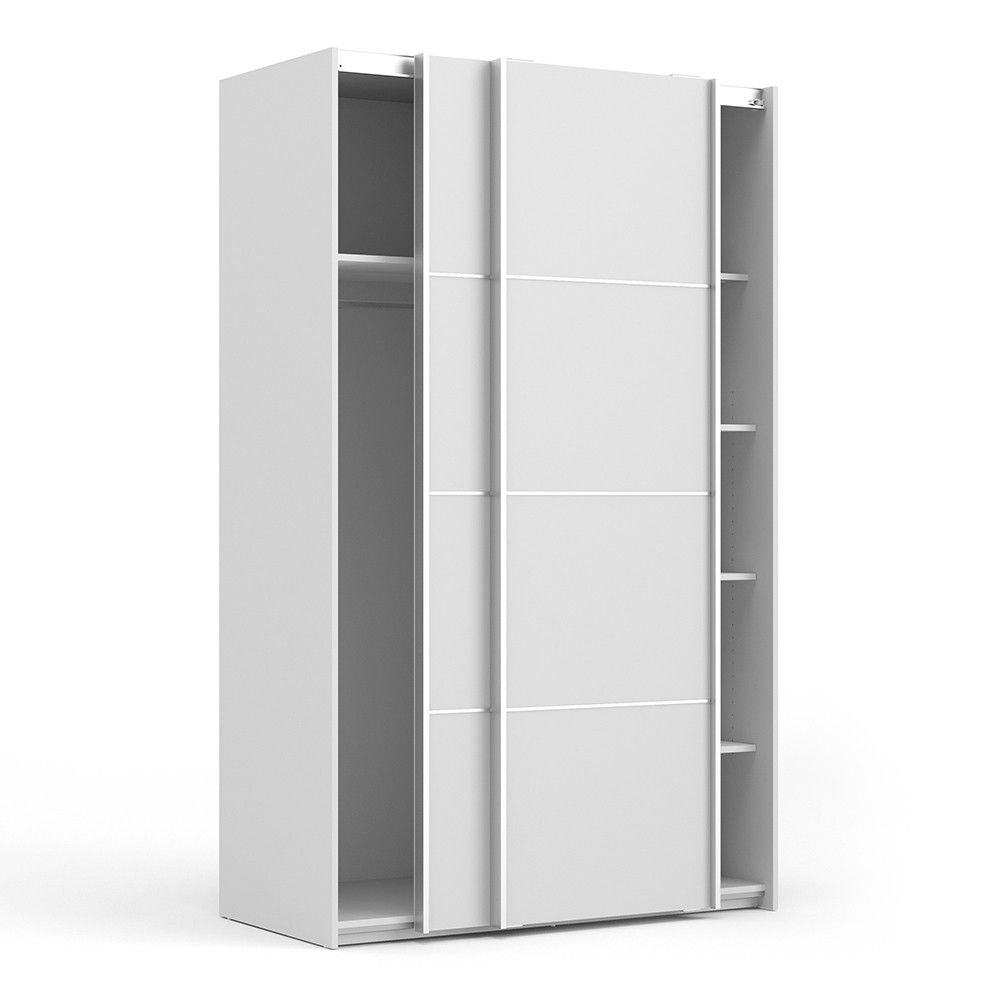 Tall White Sliding 2 Door Double Wardrobe