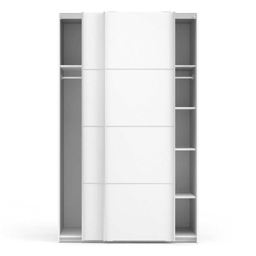 Tall White Sliding 2 Door Double Wardrobe