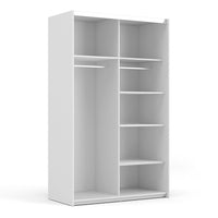 Thumbnail for Large White Oak Doors Sliding Wardrobe 120cm With 5 Shelves