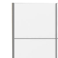 Thumbnail for Light Oak White Wooden 200cm Tall Sliding Wardrobe