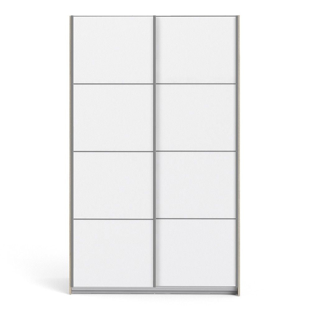 Light Oak White Wooden 200cm Tall Sliding Wardrobe