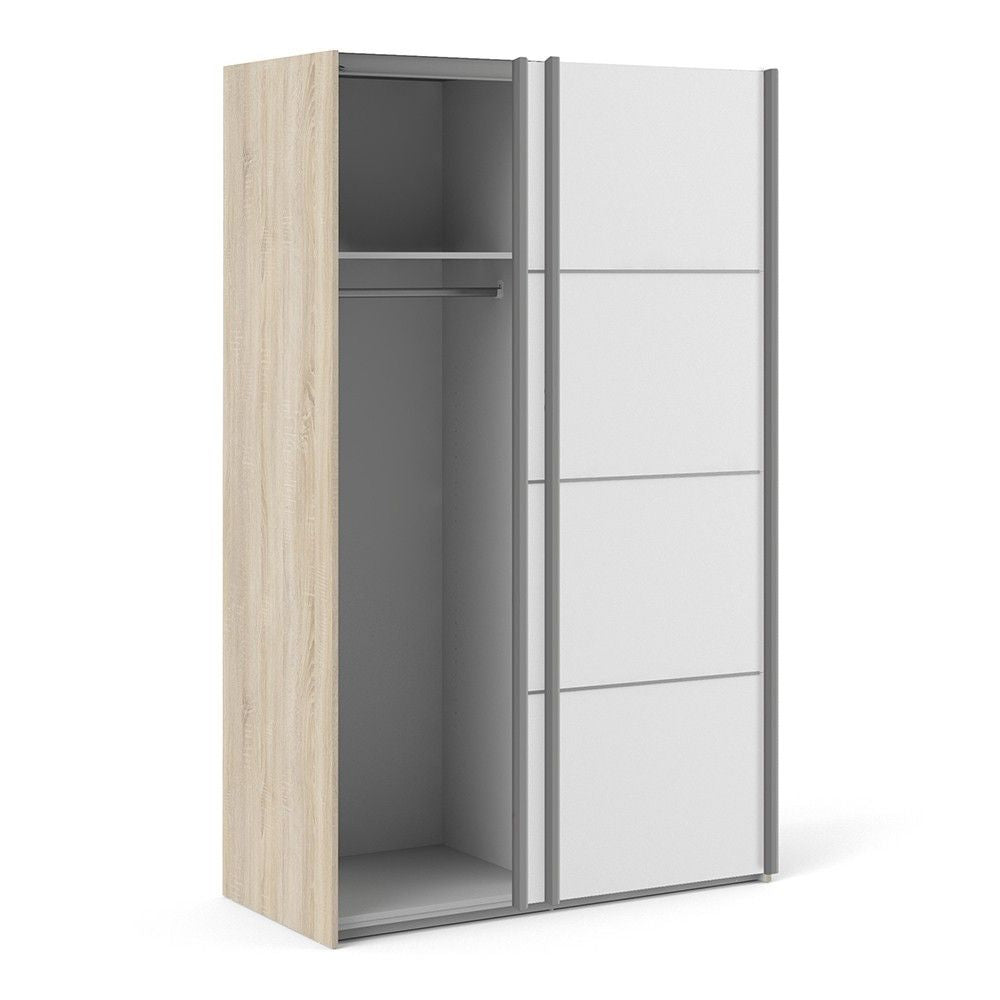 Light Oak White Wooden 200cm Tall Sliding Wardrobe