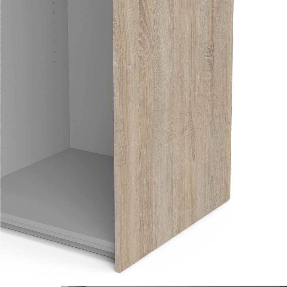 Tall Sliding Oak Wardrobe 120cm With 2 Shelves and Rail