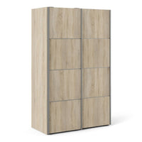 Thumbnail for Tall Sliding Oak Wardrobe 120cm With 2 Shelves and Rail