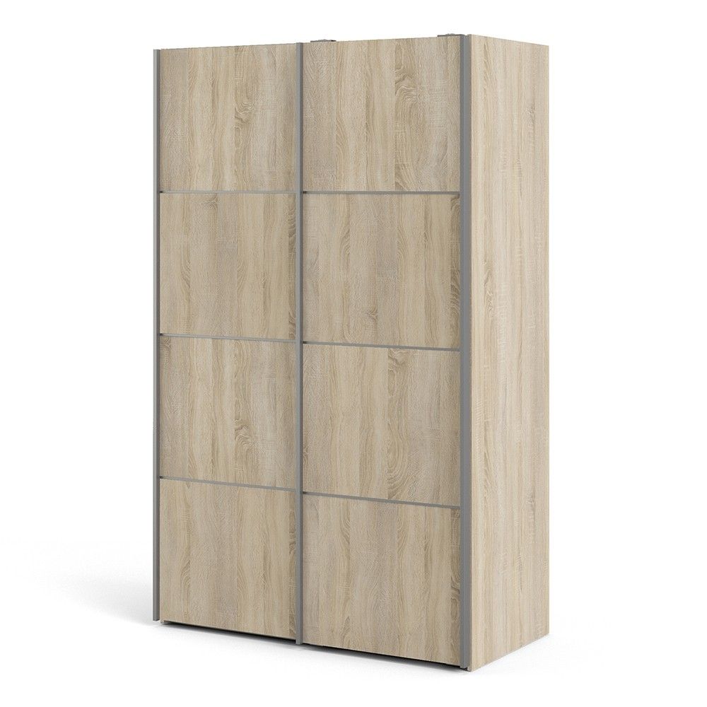 Tall Sliding Oak Wardrobe 120cm In Oak Doors