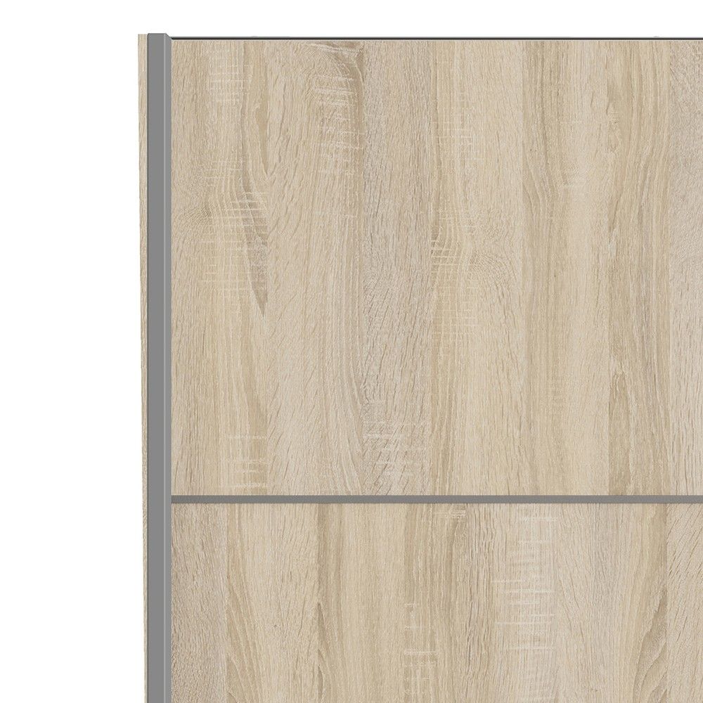 Tall Sliding Oak Wardrobe 120cm In Oak Doors