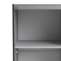 Thumbnail for Verona Sliding Wardrobe 120cm in Black Matt With Black Matt Doors With 2 Shelves