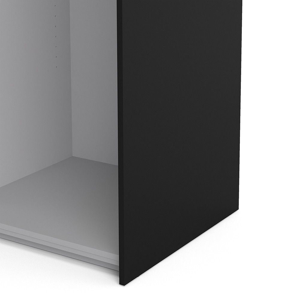 Verona Sliding Wardrobe 120cm in Black Matt With Black Matt Doors With 2 Shelves