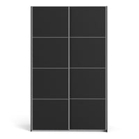 Thumbnail for Verona Sliding Wardrobe 120cm in Black Matt With Black Matt Doors With 2 Shelves