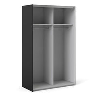 Thumbnail for Verona Sliding Wardrobe 120cm in Black Matt With Black Matt Doors With 2 Shelves