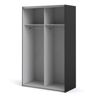 Thumbnail for Verona Sliding Wardrobe 120cm in Black Matt With Black Matt Doors With 2 Shelves