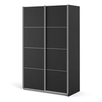 Thumbnail for Black Matt Sliding Wardrobe with Matching Doors and 5 Shelves