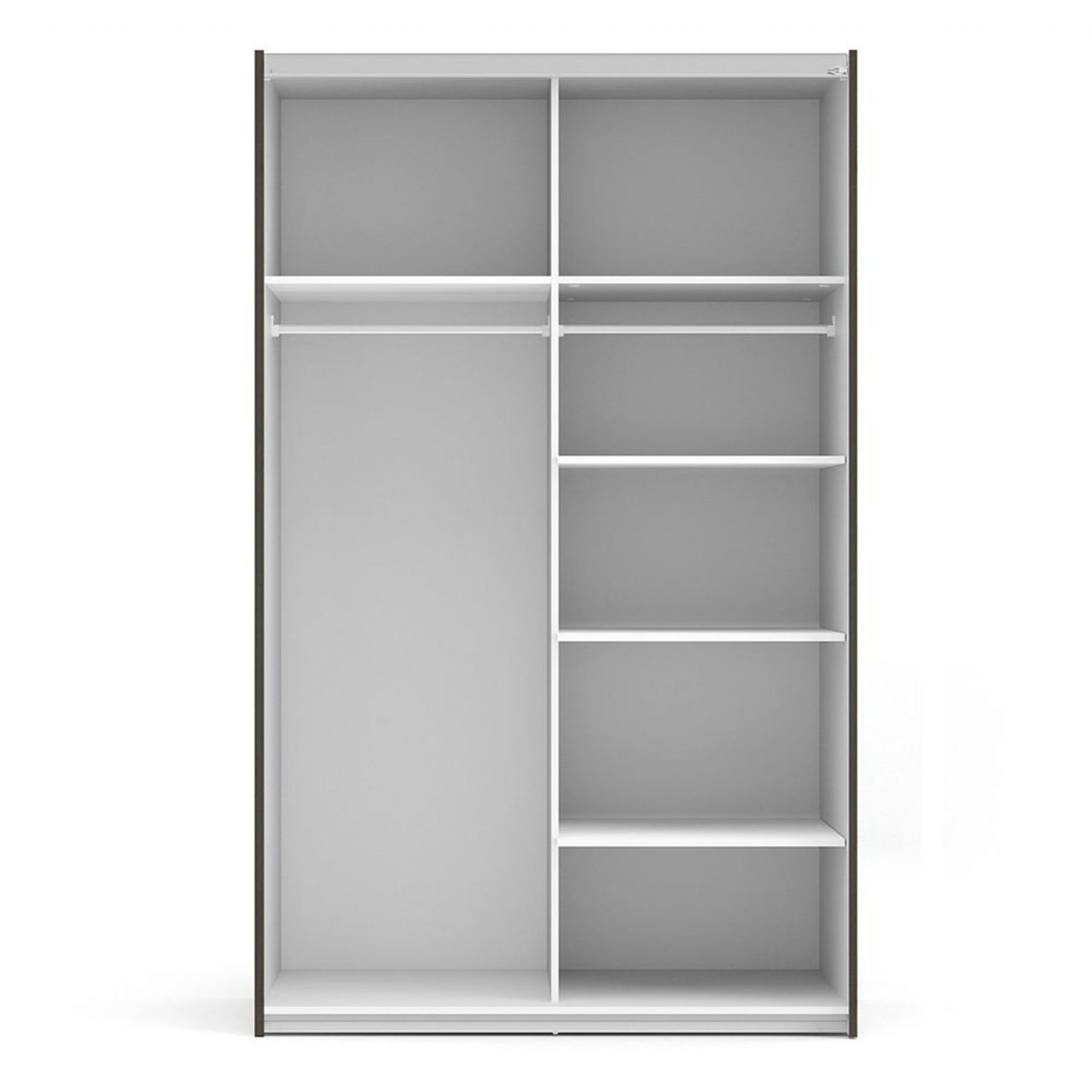 Black Matt Sliding Wardrobe with Matching Doors and 5 Shelves