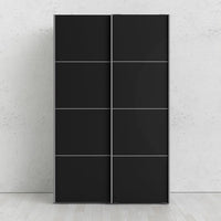 Thumbnail for Black Matt Sliding Wardrobe with Matching Doors and 5 Shelves