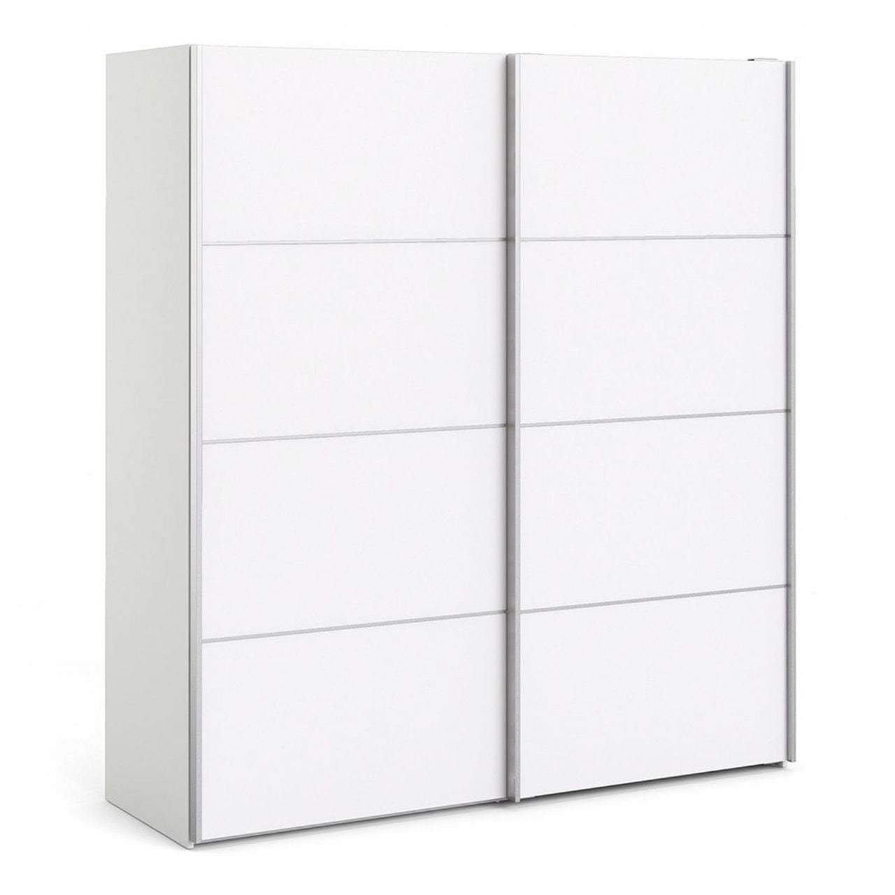 Traditional Wide Tall White Sliding 2 Double Door Wardrobe