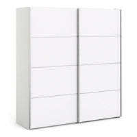 Thumbnail for Traditional Wide Tall White Sliding 2 Double Door Wardrobe