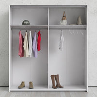 Thumbnail for Traditional Wide Tall White Sliding 2 Double Door Wardrobe