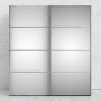 Thumbnail for White Mirrored Glass Sliding 2 Door Double Wardrobe