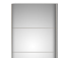 Thumbnail for White Mirrored Glass Sliding 2 Door Double Wardrobe